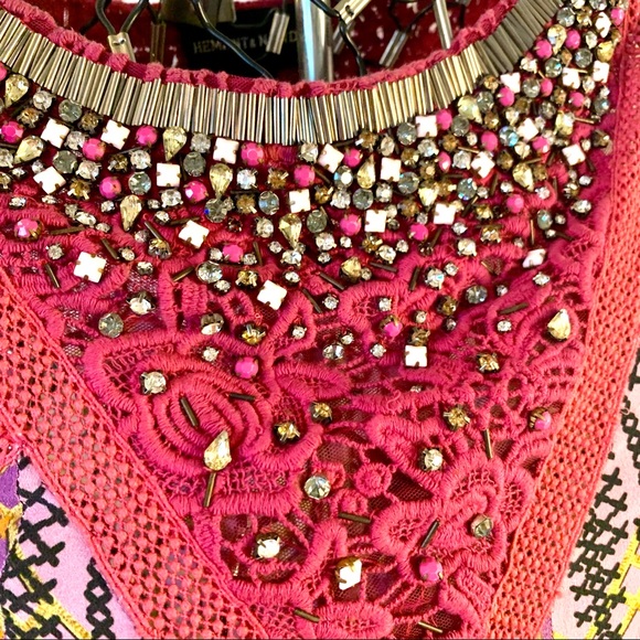 Hemant & Nandita RARE beaded silk maxi dress - Picture 4 of 7